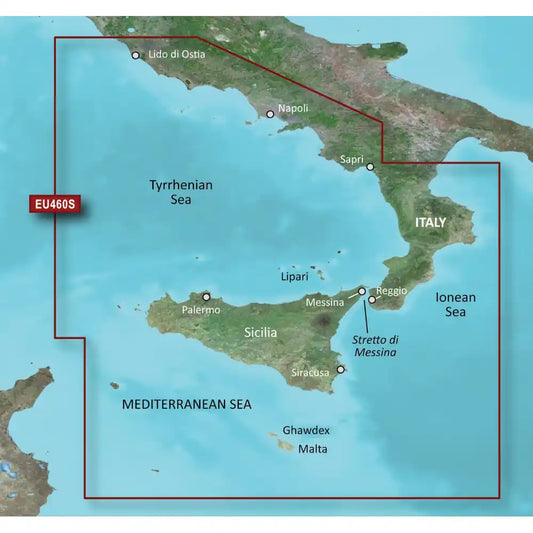 GARMIN BlueChart g3-Vision Seekartenmodul - VEU460S - Sizilien bis Lido di Ostia