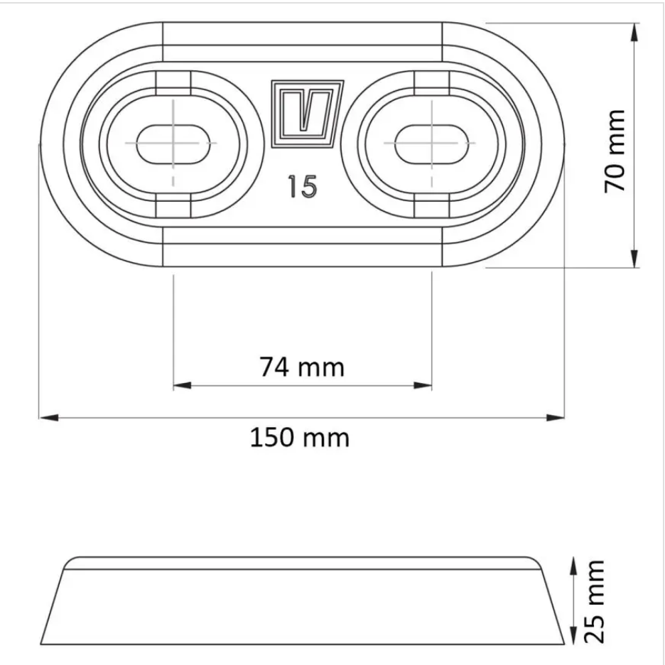 VETUS - Aluminium Rumpf Anode - Typ 15 - 150 mm