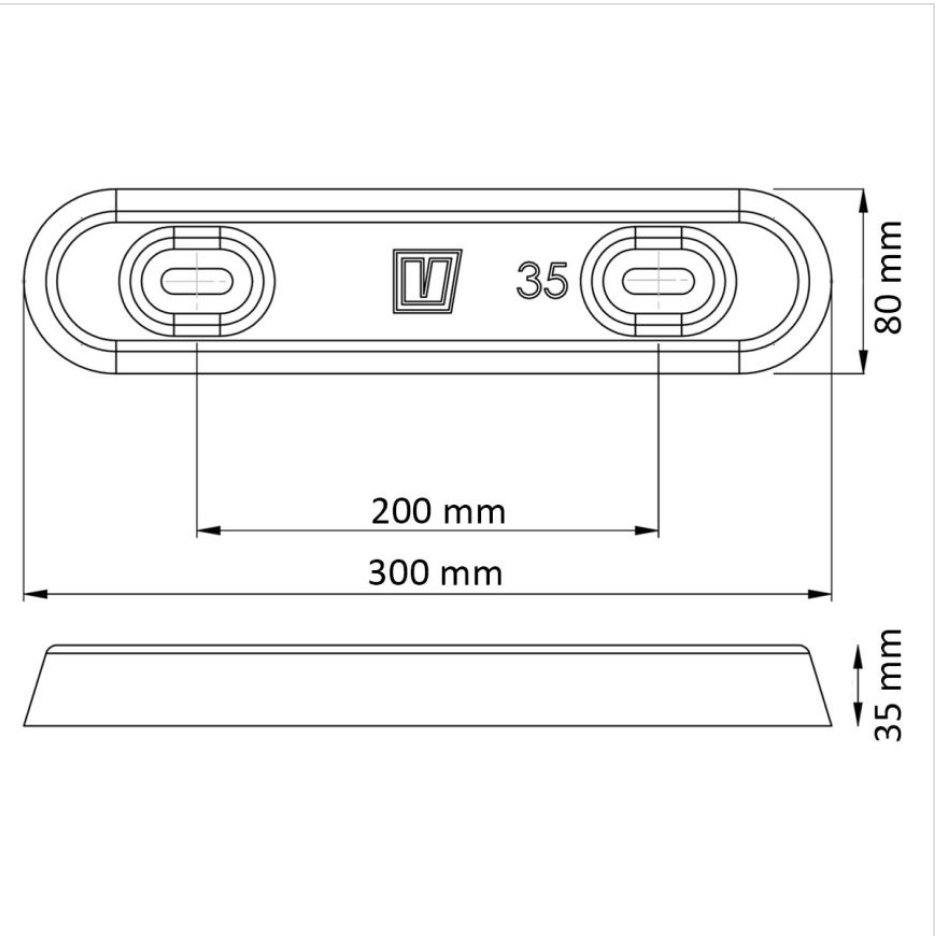 VETUS - Aluminium Rumpf Anode - Typ 35 - 350 mm