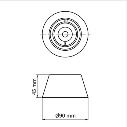 VETUS - Aluminium Rumpf Anode - Typ 8 - M10 - Ø 90 mm