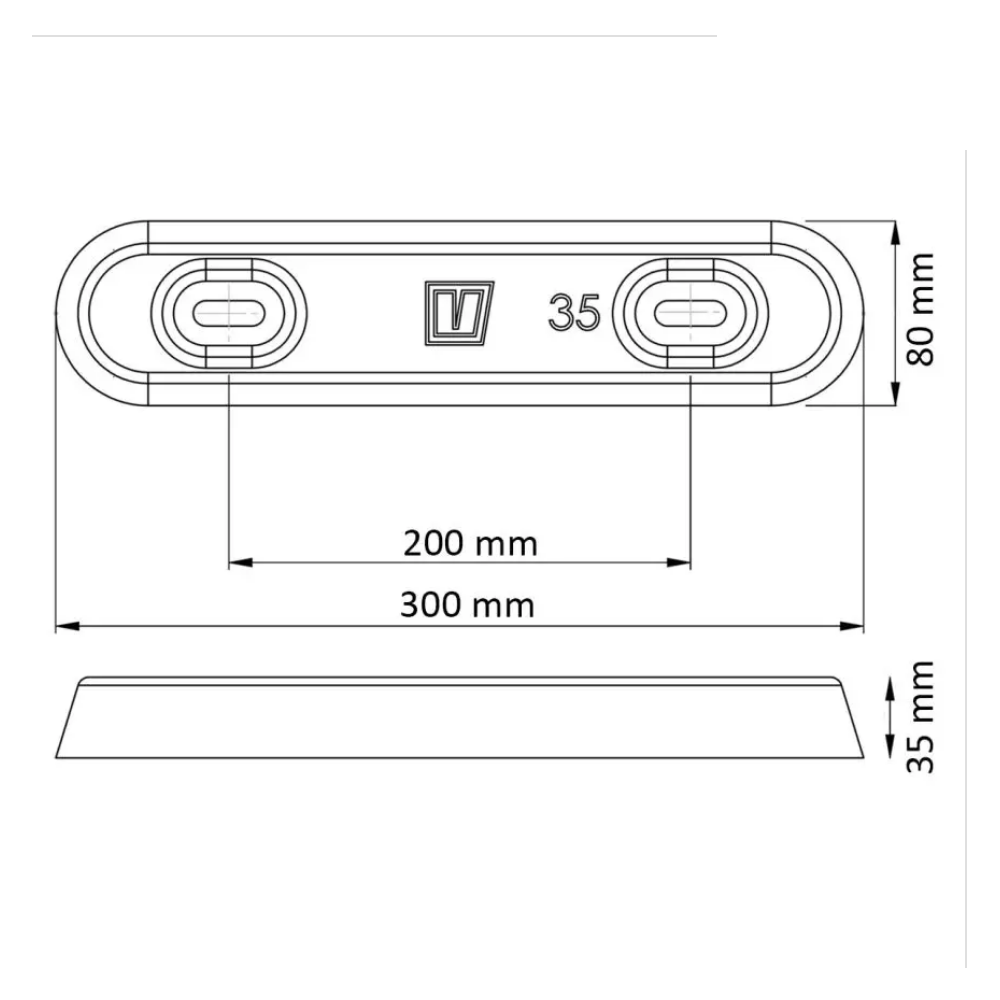 VETUS - Zink Rumpf Anode - Typ 35 - 350 mm